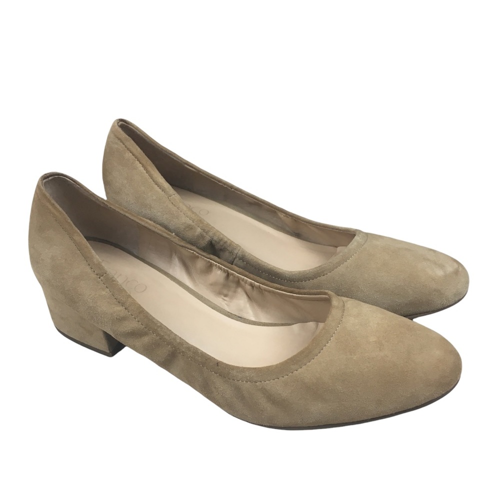 Franco Sarto Hartford Suede Kitten Heels Tan Size 9
